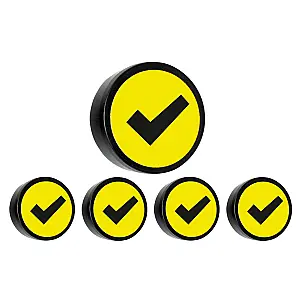 Check groen, set van 5 stuks Ø 35mm