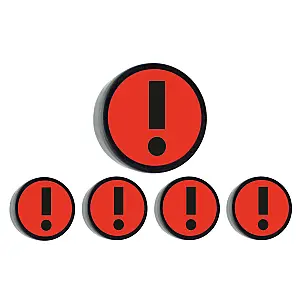 Magnetische Uitroeptekens, set van 5 stuks Ø 35mm