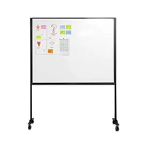 Verrijdbaar Work Board, emailstaal wit 120x150 cm