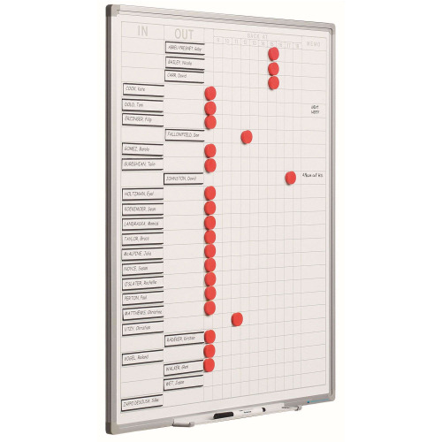 Presentiebord Softline profiel 8mm, IN/OUT 70x60 cm