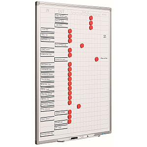 Presentiebord Softline profiel 8mm, IN/OUT 70x60 cm