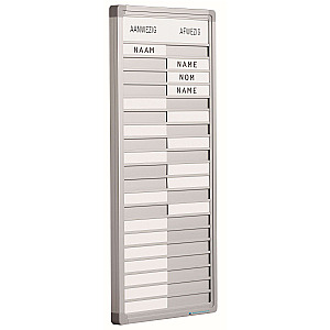 Presentiebord met schuifjes geschikt voor 10, 20 of 30 posities