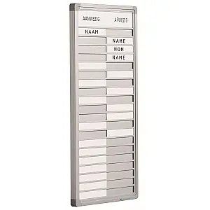 Presentiebord met schuifjes geschikt voor 10, 20 of 30 posities
