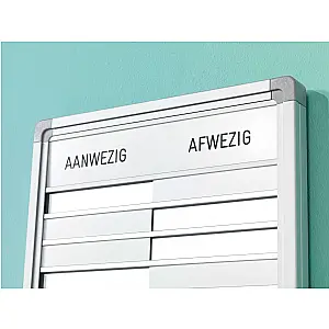 Presentiebord met schuifjes geschikt voor 10, 20 of 30 posities